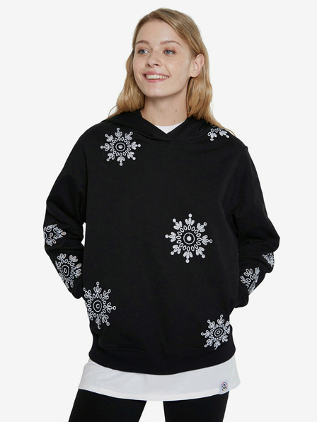 Desigual Hoodie No Zip Swiss Emboidery Melegítőfelsők