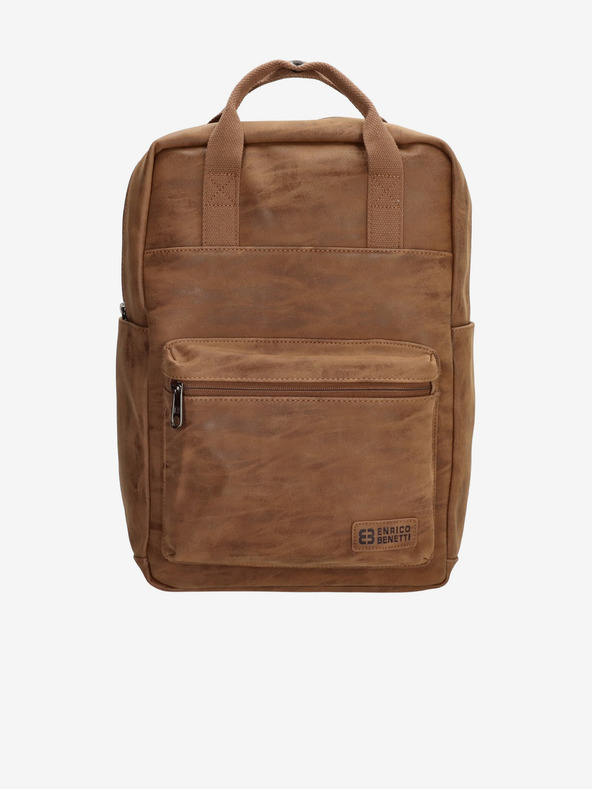 Enrico Benetti Rotterdam 13" Notebook Backpack Camel Hátizsák Barna akciós termékkép 1