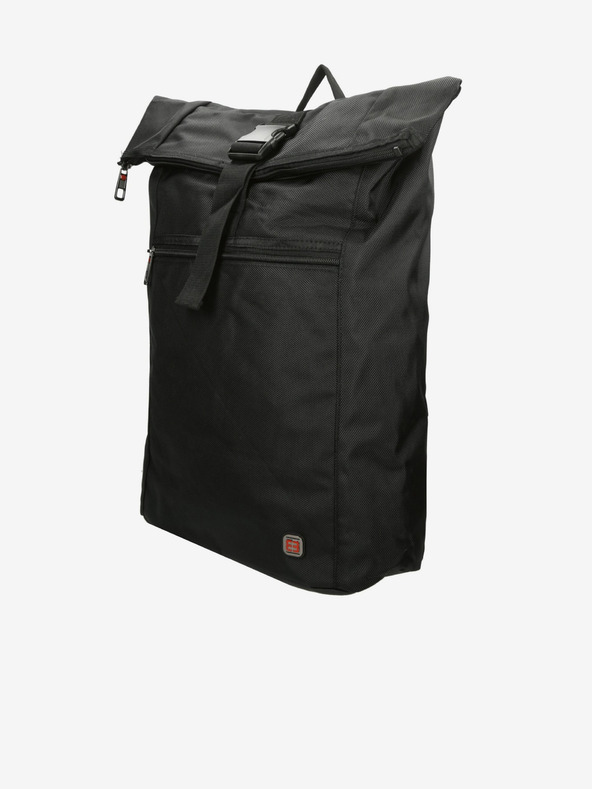 Enrico Benetti Cornell 17" Notebook Roll Top Black Hátizsák Fekete akciós termékkép 1