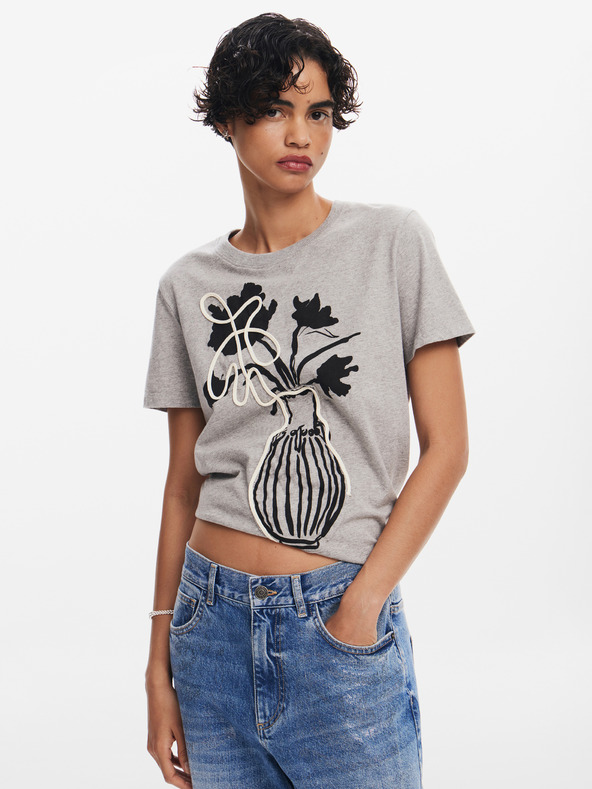 Desigual Shadow Póló Szürke akciós termékkép 1