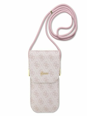 Guess PU 4G Metal Logo Script Pink Telefontok