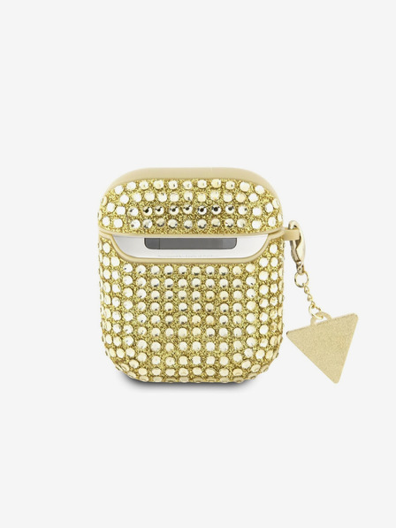 Guess Rhinestones Triangle Metal Logo AirPods 1/2 Gold Tok
