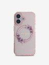 Guess IML Flowers Ring MagSafe Zadní Kryt pro iPhone 16 Pink Telefontok