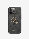 Guess PU 4G Metal Logo Zadní Kryt pro iPhone 13 Pro Max Grey Telefontok