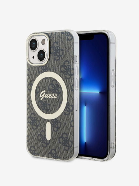 Guess IML 4G MagSafe Zadní Kryt pro iPhone 15 Brown Telefontok