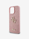 Guess PU Fixed Glitter 4G Metal Logo Zadní Kryt pro iPhone 16 Pro Pink Telefontok