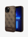 Guess PU 4G Stripe Zadní Kryt pro iPhone 14 Brown Telefontok