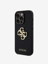 Guess PU Perforated 4G Glitter Metal Logo Zadní Kryt pro iPhone 15 Pro Black Telefontok