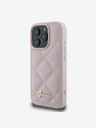 Guess PU Leather Quilted Zadní Kryt pro iPhone 16 Pro Pink Telefontok