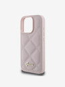 Guess PU Leather Quilted Zadní Kryt pro iPhone 16 Pro Pink Telefontok