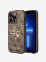 Guess PU 4G Metal Logo Zadní Kryt pro iPhone 15 Pro Brown Telefontok