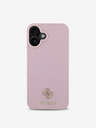 Guess PU Grained 4G Small Metal Logo MagSafe Zadní Kryt pro iPhone 16 Pink Telefontok