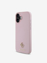 Guess PU Grained 4G Small Metal Logo MagSafe Zadní Kryt pro iPhone 16 Pink Telefontok