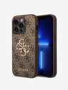 Guess PU 4G Metal Logo Zadní Kryt pro iPhone 15 Pro Max Brown Telefontok