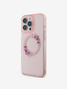 Guess IML Flowers Ring MagSafe Zadní Kryt pro iPhone 16 Pro Pink Telefontok