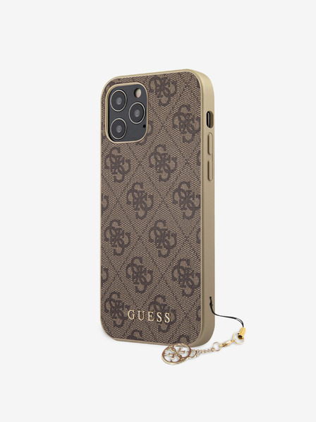 Guess 4G Charm Zadní Kryt pro iPhone 12/12 Pro 6.1 Brown Telefontok