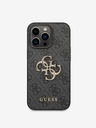 Guess PU 4G Metal Logo Zadní Kryt pro iPhone 14 Pro Grey Telefontok