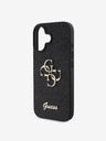 Guess PU Fixed Glitter 4G Metal Logo Zadní Kryt pro iPhone 16 Plus Black Telefontok