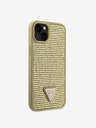 Guess Rhinestones Triangle Metal Logo Kryt pro iPhone 15 Gold Telefontok