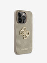 Guess PU Perforated 4G Glitter Metal Logo Zadní Kryt pro iPhone 15 Pro Max Gold Telefontok