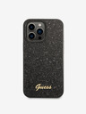 Guess PC/TPU Glitter Flakes Metal Logo Zadní Kryt pro iPhone 14 Pro Black Telefontok