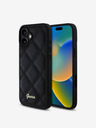 Guess PU Leather Quilted Zadní Kryt pro iPhone 16 Plus Black Telefontok