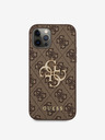 Guess PU 4G Metal Logo Zadní Kryt pro iPhone 12/12 Pro Brown Telefontok