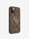 Guess PU 4G Metal Logo Zadní Kryt pro iPhone 12/12 Pro Brown Telefontok