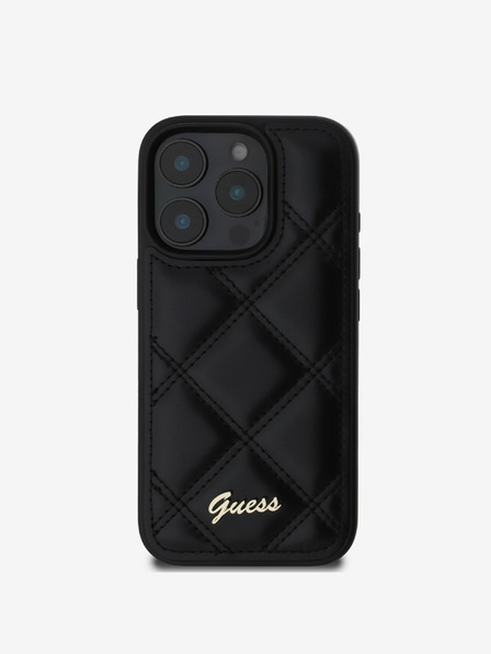 Guess Guess PU-bőr steppelt hátlapi borító iPhone 16 Pro Max készülékhez Fekete