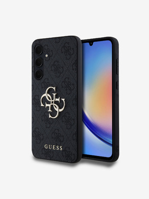 Guess PU 4G Metal Logo Zadní Kryt pro Samsung Galaxy A35 5G Grey Telefontok