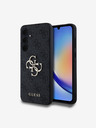 Guess PU 4G Metal Logo Zadní Kryt pro Samsung Galaxy A35 5G Grey Telefontok