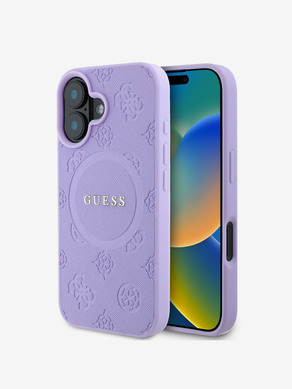 Guess Saffiano Peony Stamp MagSafe Phone 16 Purple Telefontok