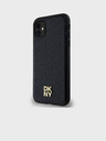 DKNY PU bőr Repeat Pattern Stack Logo Magsafe hátlap iPhone 11 fekete DKNY DKNY fekete iPhone 11-hez