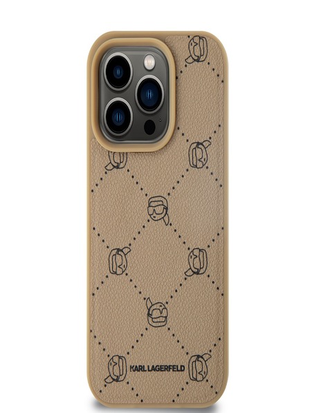 Karl Lagerfeld PU Karl Heads Pattern Magsafe hátlap iPhone 15 Pro Max bézs Karl Lagerfeld bézs színű iPhone 15 Pro Maxhoz Karl Lagerfeld