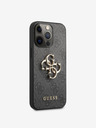 Guess PU 4G Metal Logo Zadní Kryt pro iPhone 13 Pro Grey Telefontok