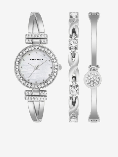 Anne Klein Anne Klein óra és karkötő szett ezüst színben