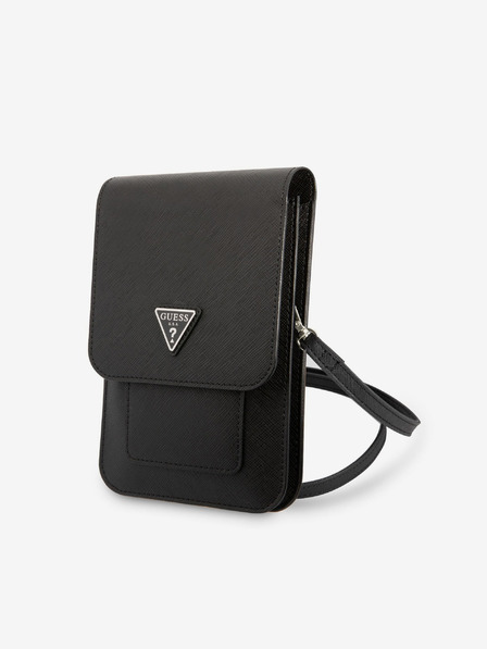 Guess PU Saffiano Triangle Logo Black Táska