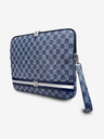 DKNY PU Leather Checkered Pattern and Stripe Notebook 13/14 Blue" Tok