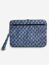 DKNY PU Leather Checkered Pattern and Stripe Notebook 13/14 Blue" Tok