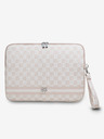 DKNY PU Leather Checkered Pattern and Stripe Notebook 13/14 Pink" Tok