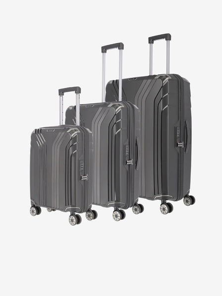 Travelite Három darabos Travelite Elvaa 4w S,M,L fekete utazótáska készlet