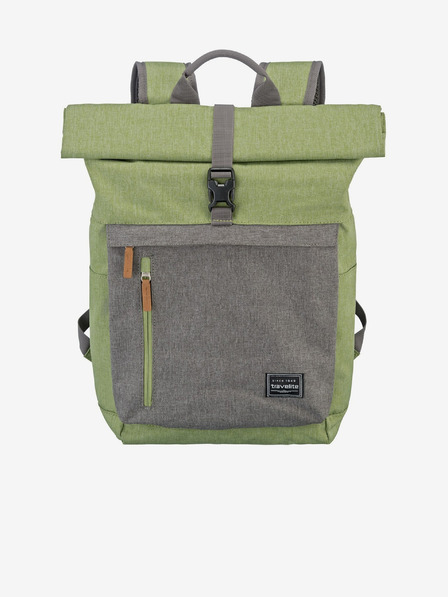 Travelite Szürke és zöld Travelite Basics Roll-up hátizsák (35 l)