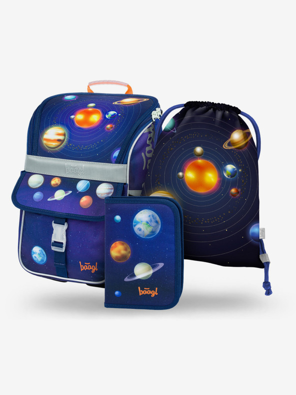 BAAGL  Kék iskolai készlet Zippy - aktatáska, tolltartó, táska Baagl Planets