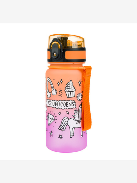 BAAGL  Narancssárga tritán gradiens ivópalack egyszarvú, 350 ml Baagl