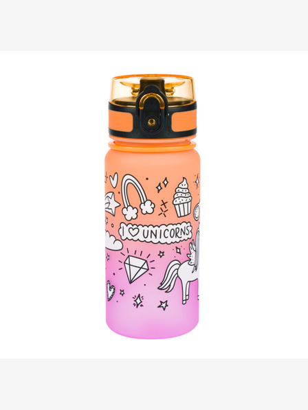 BAAGL  Narancssárga tritán gradiens ivópalack egyszarvú, 350 ml Baagl