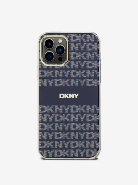 DKNY PC/TPU Ismétlődő mintás tonális csíkos Magsafe hátlap iPhone 12/12 Pro kék DKNY
