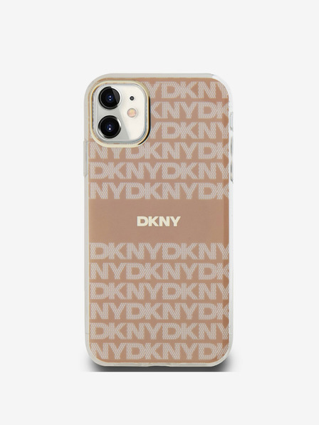 DKNY PC/TPU ismétlődő mintás tonális csíkos Magsafe hátlap az iPhone 11 rózsaszínű DKNY számára