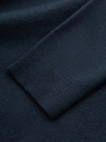 Ombre Clothing Férfi kötött fél garbó viszkózzal - sötétkék V4 OM-SWTN-0125 Ombre ruházat