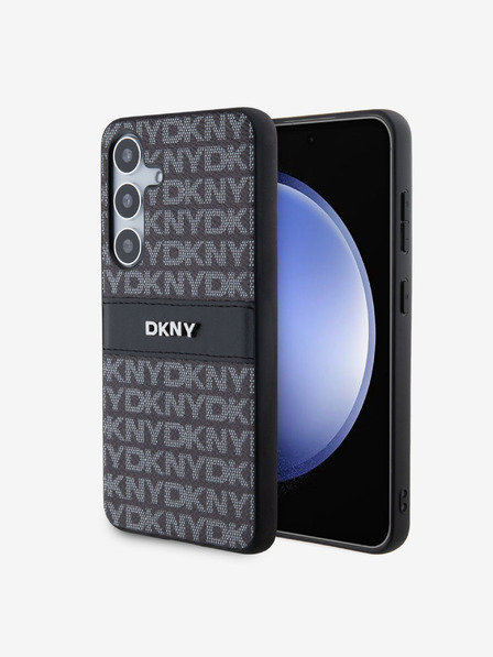DKNY PC/TPU ismétlődő mintás tonális csíkos hátlap a Samsung S24 Fekete DKNY-hoz Samsung S24 fekete DKNY