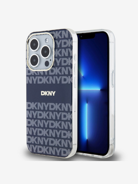DKNY PC/TPU ismétlődő mintás tonális csíkos Magsafe hátlap az iPhone 14 Pro Max kék DKNY számára